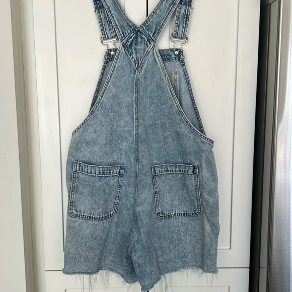 Gap Distressed Denim Short Overalls Shortalls Size S - Picture 7 of 17